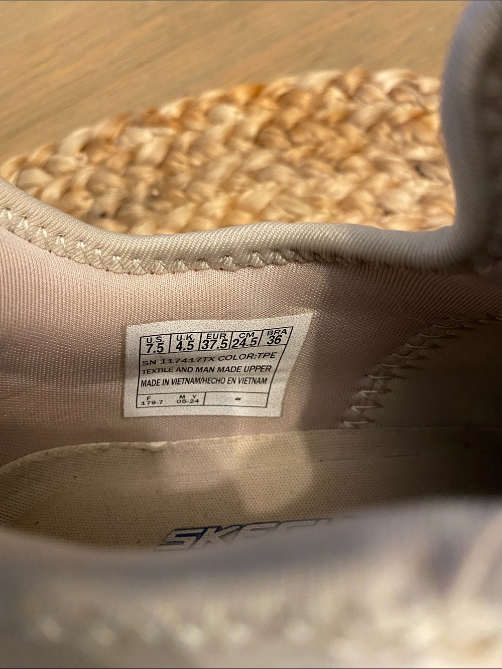 Skechers Women's Light Beige Knit Lace-Up Athletic Sneakers - Picture 6 of 6